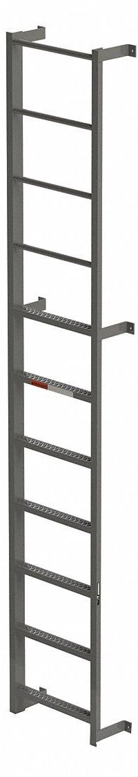 APPROVED VENDOR Fixed Ladder: 11 ft Overall Ht, 23.5 in Overall Wd, Steel, 300 lb Load Capacity (MPN MDS07). Key specifications — Brand: APPROVED VENDOR; Assembly: Assembled; Number of Sections: 1.