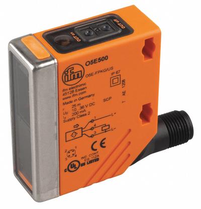 IFM Photoelectric Sensor: Built-in Connector, 4 - Pin M12 Connector, 10-36V DC - Rectangular Sensors with Built-in Connectors
