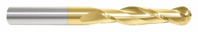 APPROVED VENDOR Ball End Mill: Carbide, TiN Coated, 2 Flute, 5/8" Mill Dia, 2-1/4" LOC - General Purpose Carbide Ball End Mills