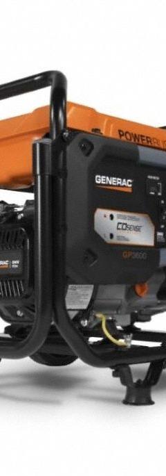 GENERAC Portable Generator: Conventional, Gasoline, 3,600 W Running, 4,500 W Starting, 120V AC (MPN 7721). Key specifications — CARB Compliant: No; Includes GFCI Outlets: No; Parallel Configuration Capable: No; Rated Voltage: 120V AC; Carbon Monoxide (CO) Shutdown: Yes; Generator Brand: Generac.