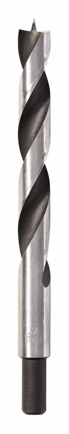 IRWIN Brad Drill Bits: 1/2 in Drill Bit Size, 5 15/16 in Overall Lg, 3/8 in Shank Dia (MPN 49618). Key specifications — attr277199: IRWIN; attr255301: Fractional Inch.