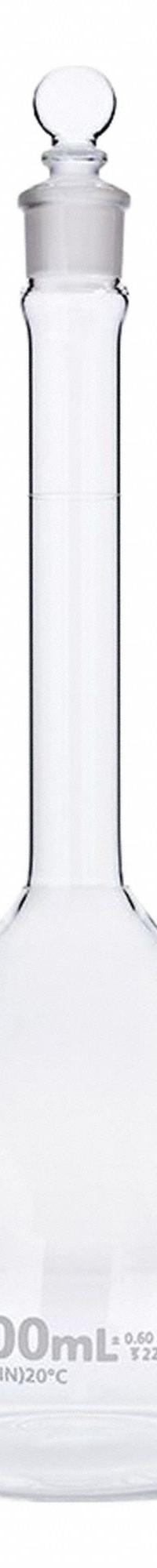 GLOBE SCIENTIFIC Glass Flasks: 1,000 mL, Colorless, B, 0.6 mL, Includes Closure, 300 mm Overall Ht (MPN 8251000). Key specifications — Tolerance: 0.6 mL; Body Color: Colorless; Brand: GLOBE SCIENTIFIC; Compatible with Stopper Size: 22; USP Specification: Type I.