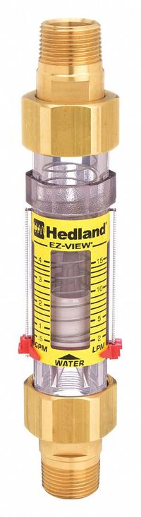 HEDLAND Mechanical Flowmeter: Flow Meter, Scale, Variable Area, Inline, Universal, Gallons/Liters (MPN H625-004). Key specifications — Display Type: Scale; O-Ring Material: Buna-N; Includes Flow Rate Adjustment Knob: No; Includes Pressure Guage: No; Mounting Orientation: Universal; Unit Of Measure: Liters; Brand: HEDLAND; Accuracy: +/-5%.