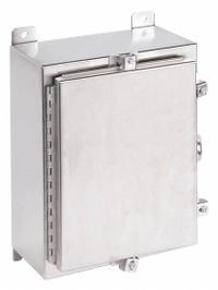 WIEGMANN Enclosure: 304 Stainless Steel, 16 in x 12 in x 6 in, NEMA 12/13/3R/4/4X, Solid Cover, Wall (MPN SSN4161206). Key specifications — Brand: WIEGMANN; Closure Method: Clamps; Enclosure Material: 304 Stainless Steel; Knockouts: Not Included.