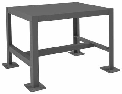 DURHAM MFG Work Table: Fixed Ht, Steel, 24 in x 18 in, 2,000 lb Overall Load Capacity - Steel-Top Worktables