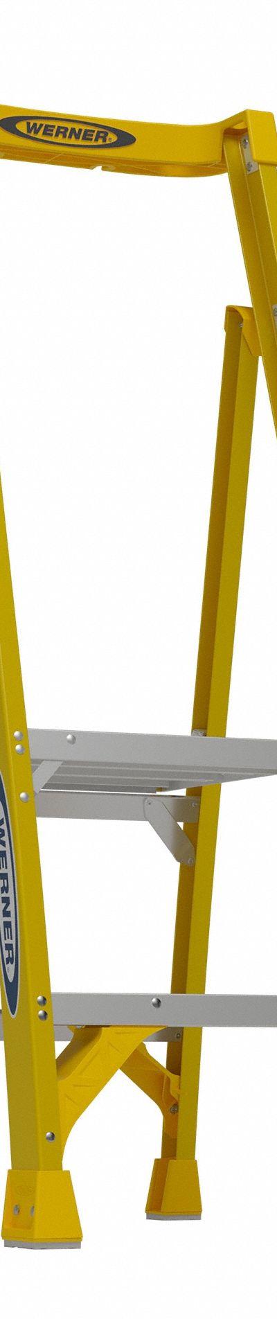 WERNER Platform Stepladder: 2 ft Ladder Size - General Purpose Podium Stepladders