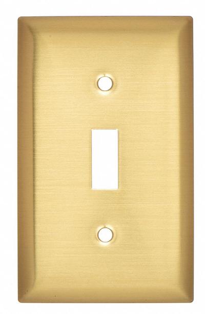 HUBBELL Wall Plate: Toggle, 1 Gang, Brass - General Purpose Wall Plates
