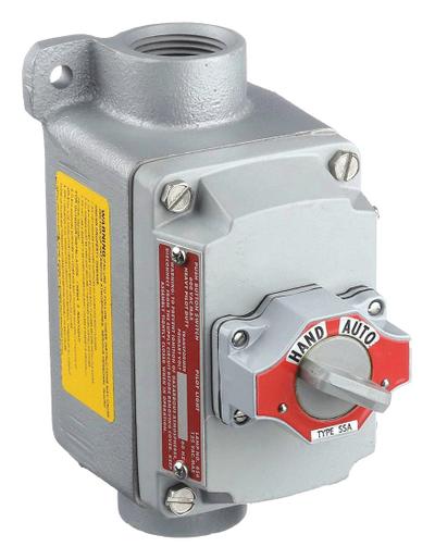 APPLETON ELECTRIC Selector Switch Control Station: 1 Gang, Selector Switch, 2NO/2NC, Hand/Auto - Selector-Switch Control Stations