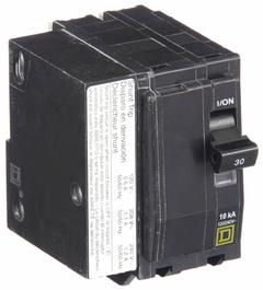 SQUARE D Miniature Circuit Breaker: 30 A, 120/240V AC, Single Phase, 10kA at 120/240V AC, 2 Poles (MPN QO2301021). Key specifications — Phase: Single; Amps: 30 A; AC Voltage Rating: 120/240V AC; Max. AIR Rating: 10kA at 120/240V AC; For Use With: QO Load Centers and NQ Panelboards; Brand: SQUARE D.