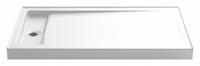 KOHLER Shower Base: Rectangle, Single Threshold, Cast Iron, 34 in Overall Lg, 4 1/2 in Overall Ht (MPN K-9177-0). Key specifications — Material: Cast Iron; Drain Location: Left; Features: Recessed Drain (Can Be Used with K-9155 Or K-9156 Drain Cover); Brand: KOHLER.
