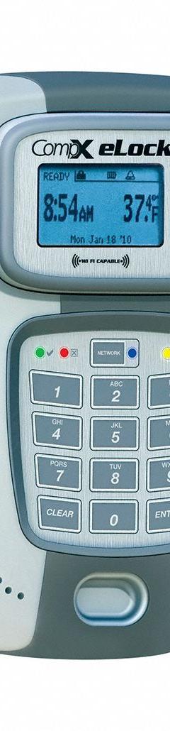 COMPX ELOCK Electronic Keyless Lock: Powder Coated, Spring Loaded Latch, 8 1/2 in Body Ht (MPN WS-PRKP-FRG-R). Key specifications — attr1314227: Powder Coated; attr1314197: Spring Loaded Latch; attr1314203: Card; attr1314215: COMPX ELOCK; attr1314223: WS-PRKP-FRG-R.