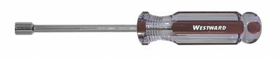 WESTWARD Solid Round Shank Nut Driver: Straight, Metric, Without Magnetized Tip - Standard Nut Drivers