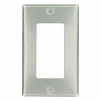 LEVITON Wall Plate: Duplex Outlet, 1 Gang, Std Size (MPN 83401). Key specifications — Brand: LEVITON; Material: Aluminum.