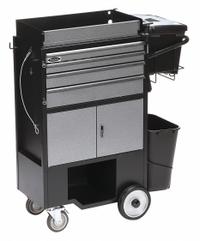 FLEXCART Tool Utility Cart: Black / Silver Drawer, 37 1/2 in Wd, 14 1/2 in Dp, 45 in Ht, No Lid (MPN FC-400PCNT). Key specifications — attr1116772: FLEXCART; attr1116768: Padlock.