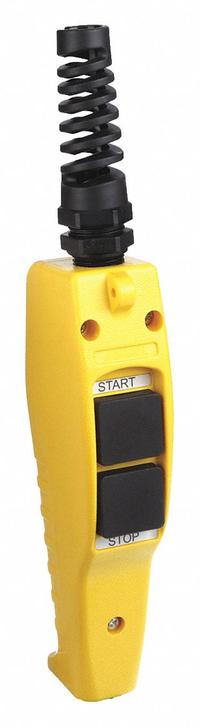 DAYTON Pendant Control Station: (2) Push Buttons, 1NO/1NC, Start/Stop, NEMA 4X, (2) Push Buttons (MPN 20C815). Key specifications — AC Contact Rating: 10 A @ 600 V; Action: Momentary/Momentary; DC Contact Rating: 5 A @ 600 V; Enclosure Material: Plastic; Legend: Start/Stop; Operator Configuration: (2) Push Buttons; Brand: DAYTON; Manufacturer Part Number: 20C815.