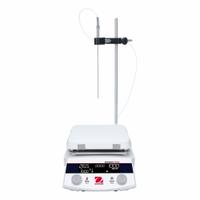 OHAUS Hot Plate Stirrer: US Std Plug Type, 1 Positions, 7 in Plate Wd, 7 in Plate Lg, Rectangular (MPN e-G52HS07C KIT 100-120V). Key specifications — attr1025312: OHAUS; attr1025316: Digital; attr1025320: Yes; attr1025333: Ceramic Coated Aluminum; attr1025337: Hot Plate Stirrer; attr1029342: Hot Plate Stirrer; attr1029343: Yes; attr1071280: 100-120V AC.