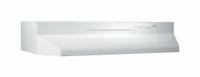 Range Hood: 30 in Wide, White, Steel Housing, 260 cfm, 7 sones, 2 Speeds, Rectangular Duct, 115V AC (MPN BUEZ330WW). Key specifications — Manufacturer Part Number: BUEZ330WW; Nameplate Voltage: 115V AC; Brand: BROAN; Duct Shape: Rectangular; Filter Type: Aluminum; Material: Steel.