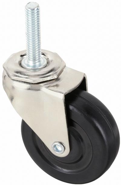 APPROVED VENDOR Stem Caster: Swivel, 2 1/2 in Wheel Dia., 7/8 in Wheel Wd, Rubber - Threaded Stem Casters for Furniture & Office Equipment