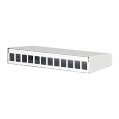 METZ CONNECT RJ45 Housing: Surface, Steel, RJ45, 12 Ports, Unequipped (MPN 130861-1202KE). Key specifications — Housing Material: Steel; Includes Connector: Unequipped; Mounting Type: Surface; Product Type: Module Housing; Connector Color: White; Connection Type: RJ45.