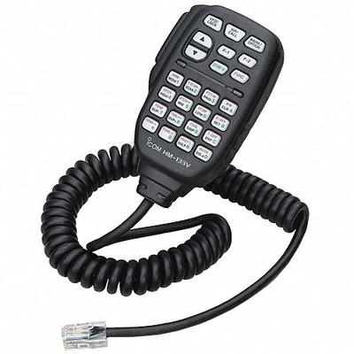 ICOM Speaker Microphone: Fits Icom, For 2300H/V8000 Series, 23 in Cord, Push To Talk - ICOM-Compatible Microphones & Speakers