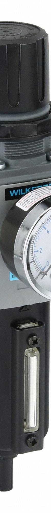 WILKERSON Filter/Regulator: 18 Series, 3/8 in NPT, 158 scfm, 5 micron, 0 psig to 125 psig, Aluminum (MPN B18-03-FHG0B). Key specifications — attr109419: WILKERSON; attr109429: Aluminum; attr109463: Yes; attr109467: Nitrile; attr109468: 18.