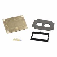 WIREMOLD Floor Box Plate: Rectangular, Gold, Brass, Brushed, 3 1/8 in L x 4 1/8 in W x 1/4 in H (MPN 828GFITC). Key specifications — Brand: WIREMOLD; Color: Gold; Cover Shape: Rectangular; Finish: Brushed; Material: Brass.