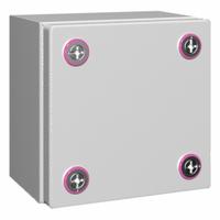 RITTAL Enclosure: Light Gray, Steel, 5 in x 5 in x 5 in, NEMA 1/12/3R/4, Solid Cover (MPN 1500000). Key specifications — Color: Light Gray; Cover Style: Solid; Includes: Cover; NEMA Enclosure Rating: 3R; Brand: RITTAL.