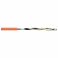CHAINFLEX Servo Motor Cable: (4) 16 AWG (1.5)/(2) Shielded Twisted Pr 16 AWG (1.5), Orange (MPN CF887-25150202). Key specifications — Conductor Grouping: (4) 16 AWG/(2) Shielded Twisted Pair 16 AWG; Includes Ground: Yes; Overall Length: Order by the Foot; Minimum Bend Radius Factor - Fixed: 8 x OD; Minimum Bend Radius Factor - Flexible: 12 x OD; Brand: CHAINFLEX.