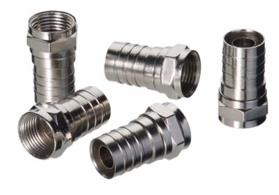 IDEAL Connector: Male, Connector, Silver, Crimp-On, RG-6, 1 GHz Max Freq, F-Type - F-Type Coaxial Connectors