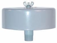 SOLBERG Filter Silencer: 1/2 in (M)NPT Inlet Size, 10 cfm, 4 in Overall Ht, 6 in Outside Dia (MPN F-15-050). Key specifications — attr60071: F-15-050; attr60074: SOLBERG.
