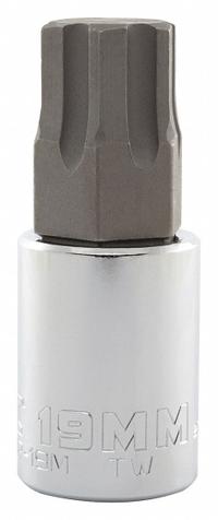PROTO Socket Bit: 1/2 in Drive Size, Hex Tip, 19 mm Tip Size, 2 3/4 in Overall Lg, Fixed Insert (MPN J5441R-19M). Key specifications — attr1204765: Fixed Insert; attr1204767: PROTO.