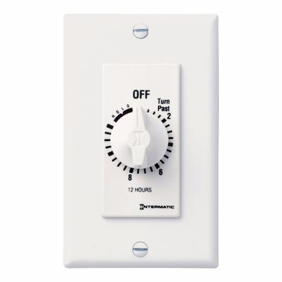 INTERMATIC Spring-Wound Timer: 12 hr Max, SPST, 277V AC, No Wall Plate Included - Spring-Wound Mechanical Timers without Wall Plates