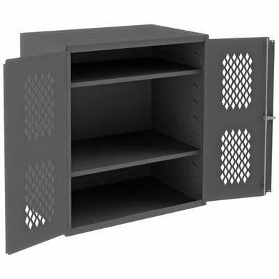 DURHAM MFG Storage Cabinet: 36 in x 24 in x 42 in, 2 Adj Shelves, Swing Handle & Keyed - Industrial Ventilated Shelf Cabinets