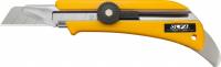 OLFA Utility Knife: 7 in Overall Lg, Plain, 8 Segments, 1 Blades Stored, Yellow, Plastic. Key specifications — attr307932: Plain; attr307935: Yellow; attr307939: Plastic; attr307957: Straight; attr324893: OLFA.
