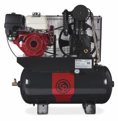 CHICAGO PNEUMATIC Stationary Air Compressor: 2 Stage, 13 hp Engine, Honda, 25.1 cfm, 30 gal Air Tank (MPN RCPC1330G). Key specifications — attr50933: Honda; attr86530: Electric; attr50934: CHICAGO PNEUMATIC.
