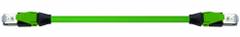 MURRELEKTRONIK Cordset: Cat5, M12 Male Straight x RJ45 Male Straight, 10 m Lg, TPE, Green, D Coding (MPN 7700-44711-S7V1000). Key specifications — Brand: MURRELEKTRONIK; Cable Jacket Color: Green; End 1 Coding: D; IP Rating: IP67; Performance Category: Cat5.