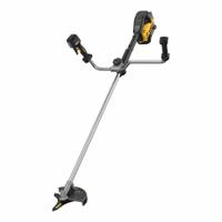 DEWALT Cordless Brush Cutter: Battery Platform: 60V MAX*, 10 in Cutting Wd, Brushless Motor, 60 V (MPN DCBC581B). Key specifications — Brand: DEWALT; Cutting Width: 10 in; Shaft Type: Straight; Interchangeable Head: Yes.