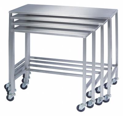 LAKESIDE Instrument Table Set,Nesting,SS: Fixed Ht, Stainless Steel - Stainless-Steel-Top Mobile Worktables