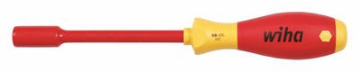 WIHA Solid Round Shank Nut Driver: Straight, Metric, Without Magnetized Tip - Insulated Nut Drivers