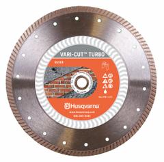 HUSQVARNA Diamond Saw Blade: Brick/Concrete/Granite/Marble/Stone, 4 in Blade Dia., Wet/Dry, Better (MPN Vari-Cut Turbo 4). Key specifications — attr1097734: Wet/Dry; attr1097738: Tile Saw; attr1097751: HUSQVARNA.