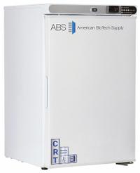 Controlled Room Temperature Cabinet: 115 V, 20°C to 25°C, 17 3/4 in Overall Wd, 19 1/2 in Overall Dp (MPN CRT-ABT-HC-UCFS-0204). Key specifications — Brand: AMERICAN BIOTECH SUPPLY; Voltage: 115 V; Includes: (4) Adjustable Shelves; Door Hinge: Right Hinge.