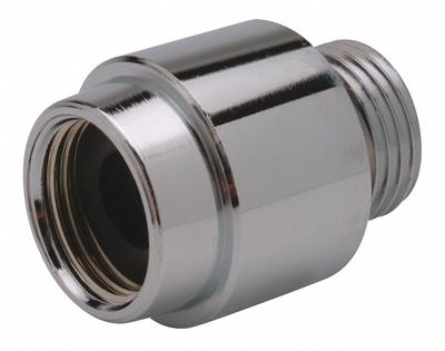 ZURN Vacuum Breaker: Brass/Rubber, Chrome Plated Finish, 1/2 in Connection Size - Inline Vacuum Breakers for Handheld Showerheads