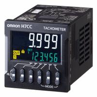 OMRON Electronic Counter: Digital Counters, Front Panel Mounting, 19 1/4 in x 2 in, cUL/cUR, LED, 3A (MPN H7CC-A11). Key specifications — Features: Replacement Time Notification Function Notifies the user of Potential Preventive Maintenance; Mounting Style: Flush; Output Rating: 3A; Standards: cUR; Brand: OMRON; Manufacturer Part Number: H7CC-A11.