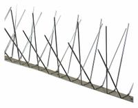 BIRD BARRIER Bird Repellent Spikes: Std, Stainless Steel Base, Silver, 51 ft Overall Lg (MPN BP-S4250). Key specifications — Brand: BIRD BARRIER; Spike Material: Stainless Steel; Targeted Birds: Pigeons; Base Material: Stainless Steel; Ledge Width: Standard.