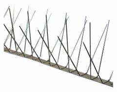 BIRD BARRIER Bird Repellent Spikes: Std, Stainless Steel Base, Silver, 51 ft Overall Lg (MPN BP-S4250). Key specifications — Brand: BIRD BARRIER; Spike Material: Stainless Steel; Targeted Birds: Pigeons; Base Material: Stainless Steel; Ledge Width: Standard.