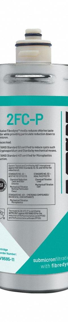 EVERPURE Water Filter Cartridge: 0.5 micron, 1.5 gpm, 1,000 gal, 10 1/4 in Overall Ht (MPN EV959516). Key specifications — Filter Media: Fibredyne II; Brand: EVERPURE.