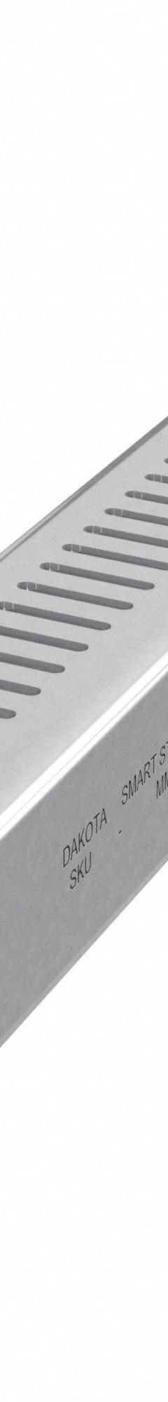Strut Channel: Steel, Pre-Galvanized Zinc, 12 ga Gauge, Perforated Slot, 8 mm Slot Spacing (MPN DS-SS15812-18-PG/10). Key specifications — Material: Steel; Color: Gray; Finish: Pre-Galvanized Zinc; Slot Type: Narrow Slotted; Brand: DAKOTA SYSTEMS.