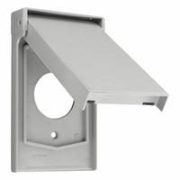 LEVITON Wall Plate: Thermoplastic Nylon, 1.60" Hole/Single Receptacle, 1 Gangs, 4 3/4 in Overall Ht (MPN 4980-GY). Key specifications — Brand: LEVITON; Color: Gray; Compatible with Product Type: Single Receptacle; Mounting Orientation: Vertical.