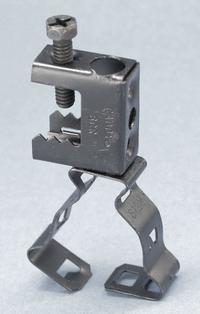 Beam Clamp: Steel, 1/2 in, 3/4 in Trade Size (MPN BC812M). Key specifications — Compatible Conduit Type: EMT; RMC; Nominal Conduit/Pipe/Threaded Rod: 3/4 in; Jaw Opening: Up to 1/2 in; Beam Flange Thickness: 1/2 in; Material: Steel; Finish: Corrosion Resistant Coated; Color: Silver.