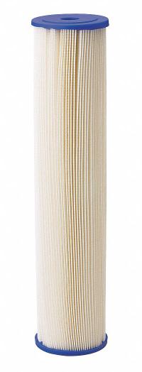 PENTAIR/PENTEK Water Filter Cartridge: 20 micron, Pleated, 20 gpm, 20 in Overall Ht (MPN 255495-75). Key specifications — Brand: PENTAIR/PENTEK; Filter Media: Resin-Impregnated Pleated-Cellulose Polyester.